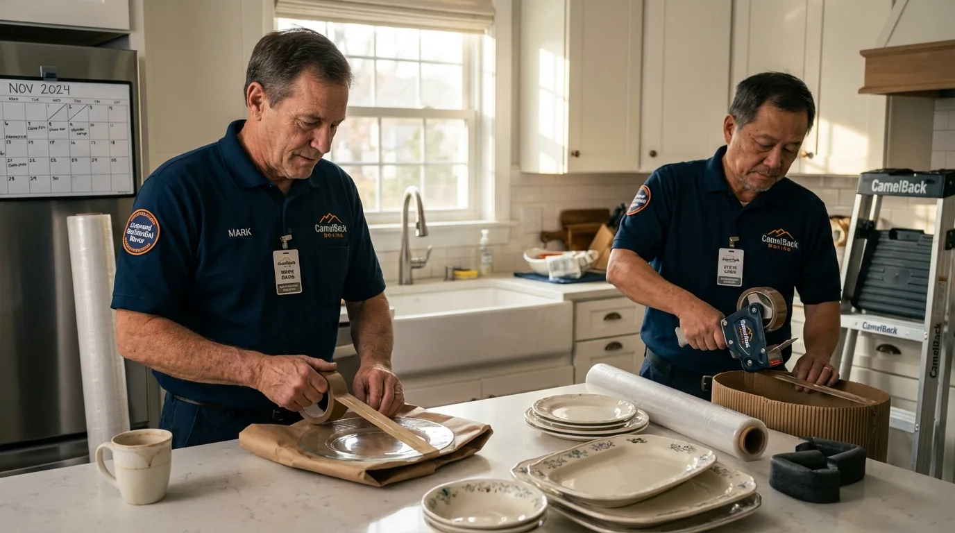 Professional crew packing kitchen dishware in Troy, AL